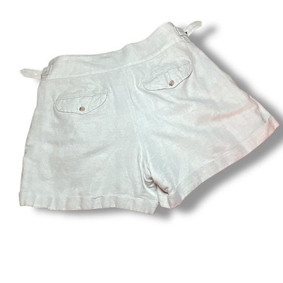 BANANA REPUBLIC Linen Cotton Blend Cuffed Hem Shorts w/ Belt Detail 4 Pocket 14 - Picture 3 of 9